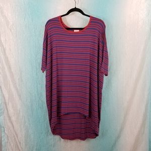 🌻 2/$15 Lularoe Irma Red & Blue Stripe Tunic
